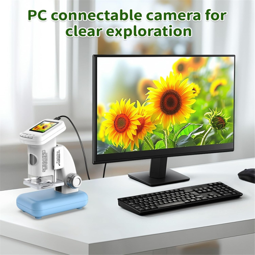 Microscope for Kids, 1200X Kids Pocket Portable Microscopes with Photo and Video Function 2