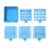 Modello di stencil per note adesive, dispenser per note adesive, organizer riutilizzabile, dispenser per blocchi adesivi con blu 2