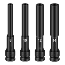 Chiave a bussola da 1/2" con testa esagonale da 8-14 mm, adattatore per strumenti di rimozione pneumatici, convertitore, 4 pezzi