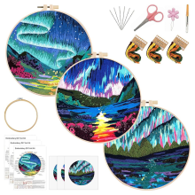 3 Pack Embroidery Kit for Beginners, - Embroidery- Practice