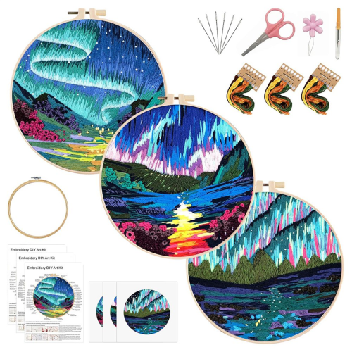 3 Pack Embroidery Kit for Beginners, - Embroidery- Practice