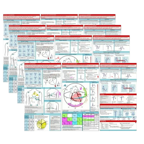 EKG Pocket Guide Ecg Interpretation Card Horizontal & Vertical Layout Compact Reference for Hospital Use