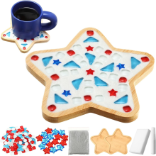 2 set fai da te piastrelle a mosaico in vetro rosso bianco blu regalo per adulti decorazione patriottica fatta a mano per la casa