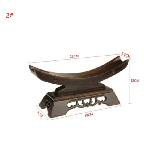 Stand Solid Wood Display Samurai Holder Home Decor Craft 22x7x12CM 2