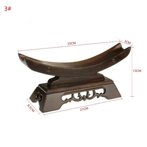 Stand Solid Wood Display Samurai Holder Home Decor Craft 25x8.5x13CM 2