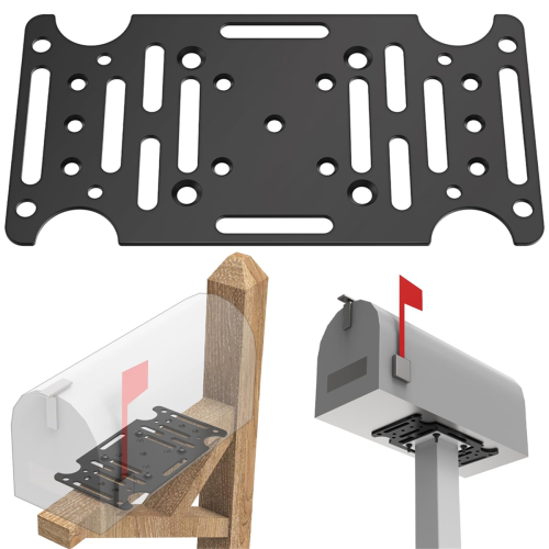 Mailbox Mounting Bracket,Universal Adapter Plate Fit Wood or Hollow Posts for Most Post Mount Mailboxes 2