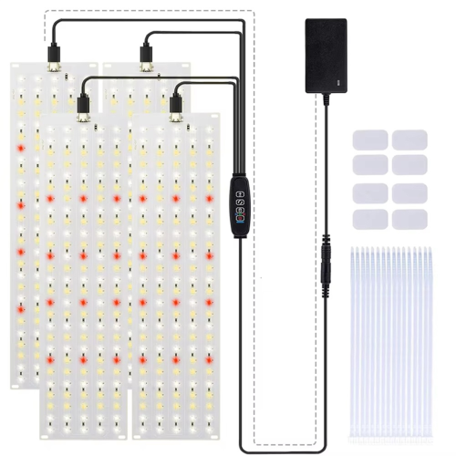 4pack LED Grow Panel Light Ultra-Thin Full Spectrum Dimmable Timer Plant Lights Under Cabinet Growing Lamp EU Plug