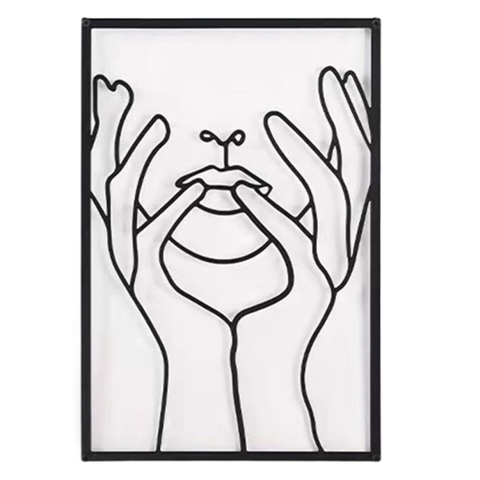 1 Pezzo Di Decorazione Da Parete In Metallo Spesso, Silhouette Semplice Del Corpo Femminile Astratto, Decorazione Da Appendere Alla Casa-image