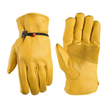 Guanti da lavoro in pelle PU per uomo e donna, guanti da giardinaggio in pelle bovina con polso regolabile e palmo rinforzato