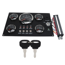 24 V Digital Gauge Cluster Panel Display Drehzahlpegel Öldruck Wassertemperatur Spannung 7-farbige Hintergrundbeleuchtung für Wohnmobile