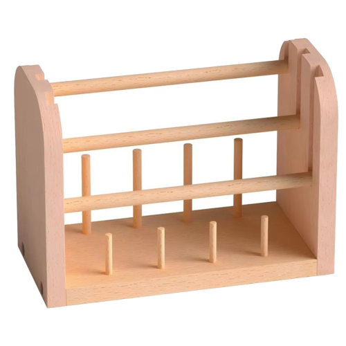 Support de bobines de fil à coudre amovible en bois 1