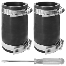 2 stuks 2 inch x 100 mm flexibele TPE-koppeling met roestvrijstalen klem, hoge temperatuurbestendige buisaansluiting voor stofafzuiging