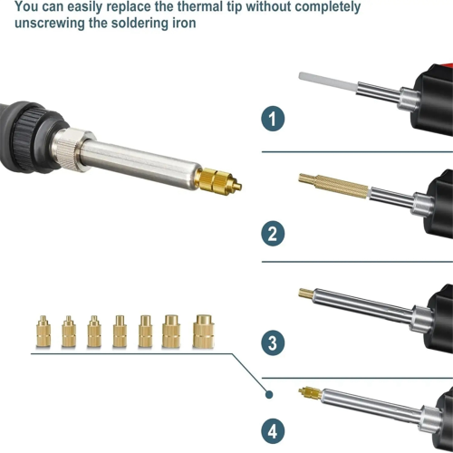 7PCS Heat Set Insert Soldering Iron Tip Head M2 M2.5 M3 M5 M6 Hot Melt Insets Nut Brass Embedded Thread Insertion Kit 2