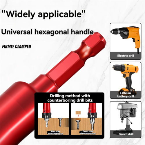 Multifunction Countersink Drill Bit Set with Adjustable Depth Stop Converts to 45Degree Chamfer Cutter Dual Sided 8/10mm 2