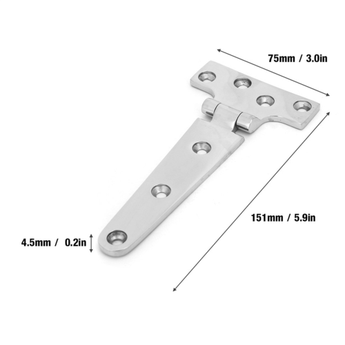 Türscharnier T-Typ Tor Butt Verdickter Edelstahl Heimteile 151x75x4,5mm 2