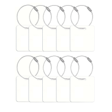 Lot de 20 étiquettes de bagages vierges à sublimation avec boucle pour loisirs créatifs, cadeaux, voyages, sacs de sport