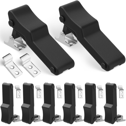 8 Pcs Flexible Rubber Draw Latch, Front Storage Rack Latch for Cooler, Boat Compartment Cargo Box with Keeper