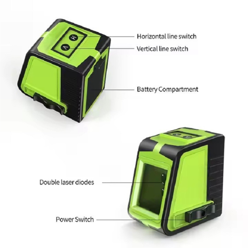 Mini niveau laser autonivelant à faisceau vert à 2 lignes et réticule avec double diode 2
