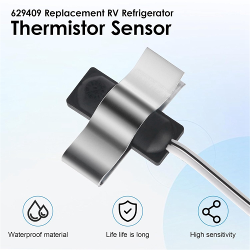 629409 Rv Refrigerator Sensor for Thermistor Replacement Parts and Mounting Clip 2