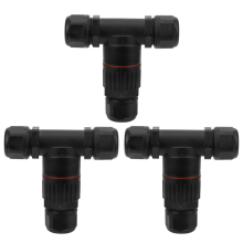 3Pcs IP68 Wasserdichten Stecker Elektrische Kabel 3 Weg T Form Outdoor Industrielle Draht Mitte