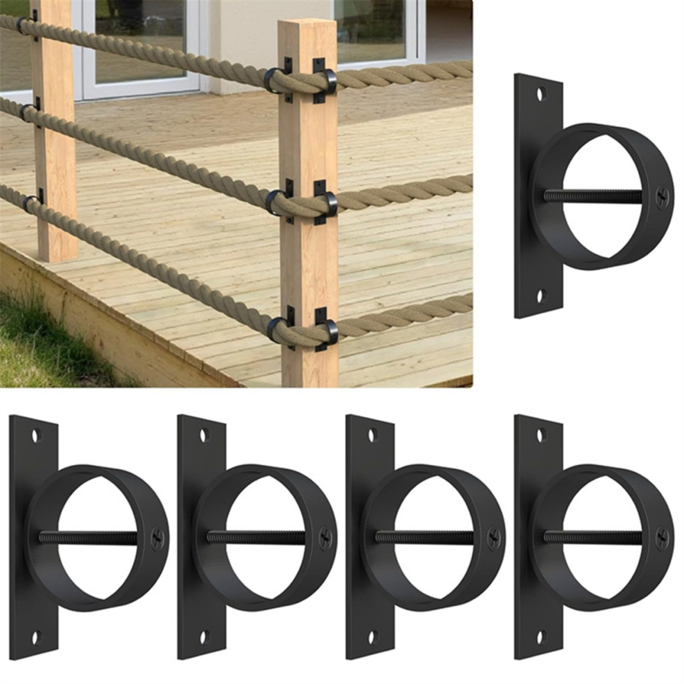 5-pack touwuiteindeklem met schroefbevestiging, steunkap, roestvrij staal voor henneptouw
