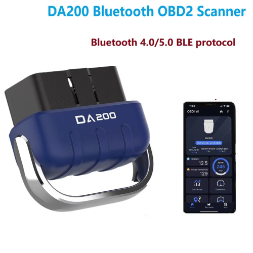 DA200 Auto OBD II Kartenlesetool BLE Bluetooth 4.0/5.4 OBD2 Autodiagnosescanner 25K80 Chip-Fehlercoder Kostenlose APP 2