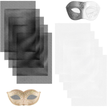 Confezione da 10 mascherine per occhi in pelliccia, rete di plastica, PVC adatte per oggetti di scena in pelliccia per cosplay, maschere fai da te