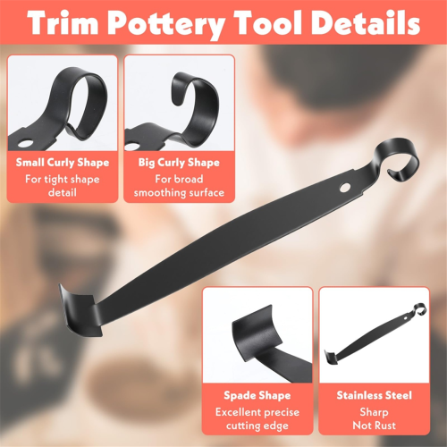Pottery Trimming Tools, Tools for Clay and Ceramic Trim, Quality Double Ended Trimmings Tool 2
