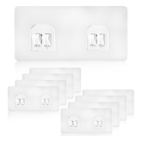 9Pack Shower Adhesive Hooks Replacement, Strong Sticker Hooks,Shower Basket Bathroom Shelf 6x14cm 1