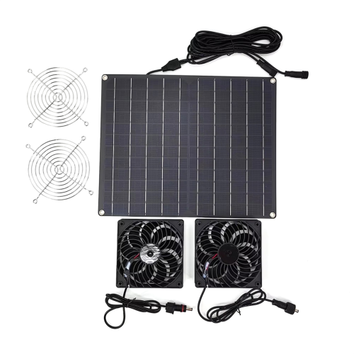 15W 12V Solar-Abluftventilator, Ventilator-Panel, angetriebener Luftabsauger mit Dual für Hühnerstall 1