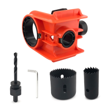 Deurslot installatiekit, mal, alleen voor houten deuren, gatenzaagset Easy Lockset oranje