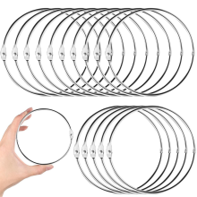 15 stuks 4 inch losse ringbanden van metaal, papier, extra groot, vernikkeld staal, boek, sleutelhanger