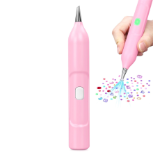 Elektrischer Diamant-Malstift, Vakuum-Diamant-Kunststift, kein Wachs erforderlich, Werkzeug Pink