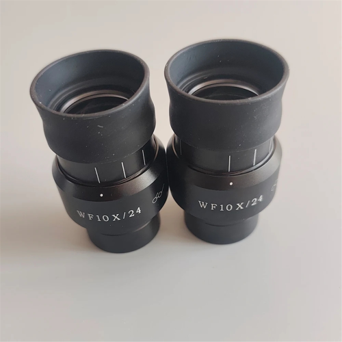 2PCS WF10X-24mm WF10X/24MM Wide Field Eyepiece for Binocular Trinocular Stereo Microscope 30MM Installation Interface 2