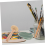 1 set printmat, houten roller, plastic schilderbenodigdheden, graveerbord 4