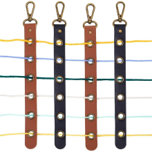 Lot de 4 organiseurs de fils en cuir PU, 6 trous, outils de séparation avec fermoir pour sac, 2 couleurs, pour tricoter