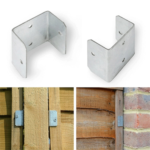 Fence Panel Clips Trellis U Clip Bracket for Timber Posts, Secure or RefixPanel Galvanised Fencing 35mm 2