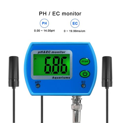 Online PH/EC-monitormeter Acidometer 2 in 1 EC voor aquarium Multi-parameter waterkwaliteit EU-stekker 2
