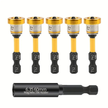 Lot de 5 embouts de tournevis de positionnement 50 mm S2 pour vis à cloison sèche pour plaques de plâtre