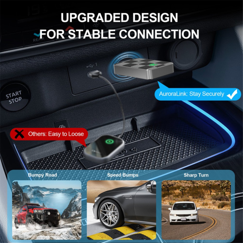 Adaptateur CarPlay sans fil 2 en 1 pour Android Auto, conversion filaire en 2