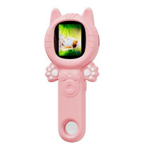 2-in-1-Mini-Digitalmikroskop, 500-fache Hand-MP-Kamera mit 8 LEDs für Kinder, Pflanzen, Insekten, Pink