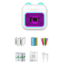 Mini Sticker Printer RGB Licht Bluetooth Zakformaat Inktloos Thermisch met 10 Rollen Papier en 5 Pen Fmo B