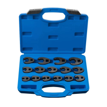 Lot de 15 clés à fourche à pied-de-biche 8-24 mm, 1/2" et 3/8", multifonctions, pour tuyau d'huile