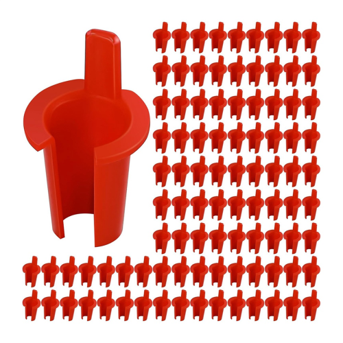 100 Pack Anti-Short Bushing 3/8 Inch Electrical /Bx Cable Red Head Wire Connectors 1