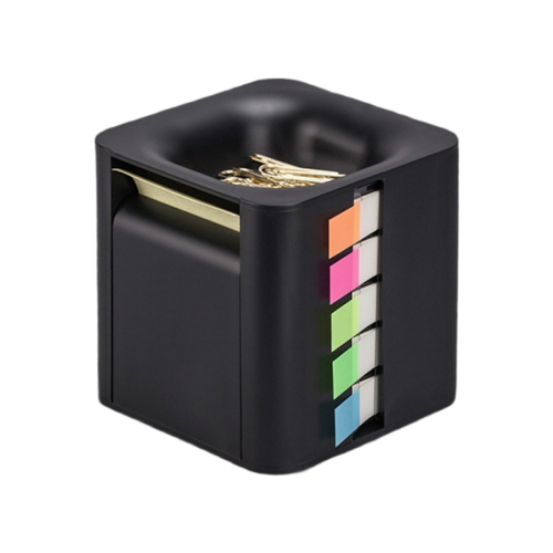 5-in-1-Würfel-Haftnotizhalter, Multifunktionsspender mit Aufschrift, Tabs, Rollen B 1
