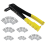 Heavy Duty Riveter Set Riveting Machine 120Pcs Blind Rivets Assortment Kit Hand Tools Rivet Nut Tool Yellow 1