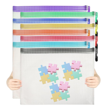24 Stück Netztaschen mit Reißverschluss, 8 Farben, wiederverwendbar, transparent, für die Organisation von Brettspielen, Büro, Zuhause, Schule