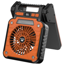 Solar 20000mAh Electric Fan with Led Lights for Tents,Car Camping Hooks and Usb&Solar Charging Hiking,Fishing Orange
