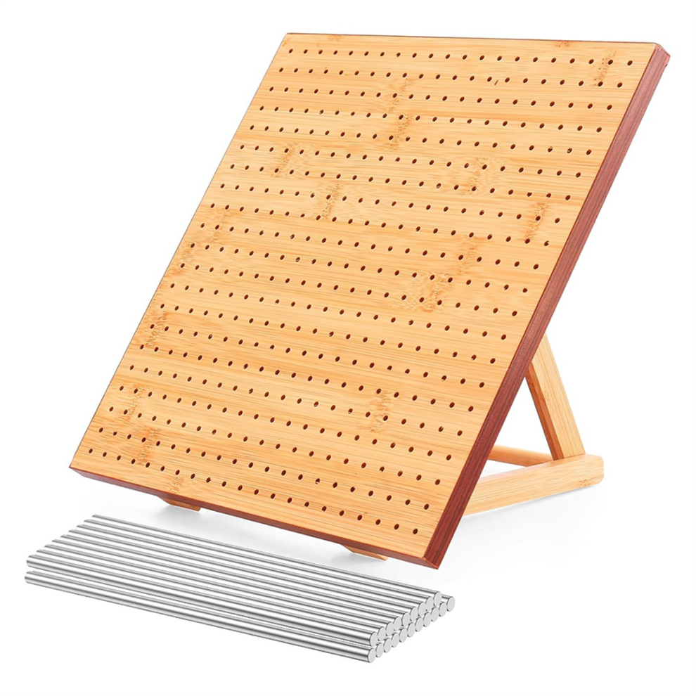 Tavola Di Bloccaggio Per Uncinetto Da 11,4 Pollici Con 20 Spilli/Pioli, Per Uncinetto E Maglia, In Legno-image