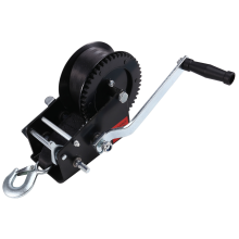 Argano manuale da 3500 libbre/1600 kg, manovella per fune resistente con cinghie, utensili manuali doppi per camion e rimorchi